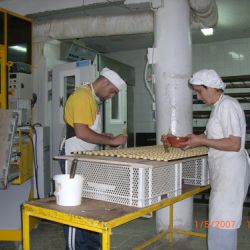 Empleados trabajando en el obrador